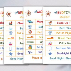 Printable Morning & Bedtime Routine Chart for Kids – Visual Daily Schedule (PDF)