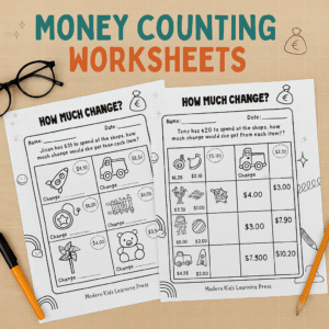 money counting worksheets for kids with autism