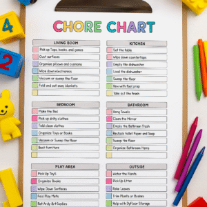 Printable Kids Chore & Behavior Chart Bundle – Daily Routine, Rewards, Allowance, and Habit Tracker Set (PDF)